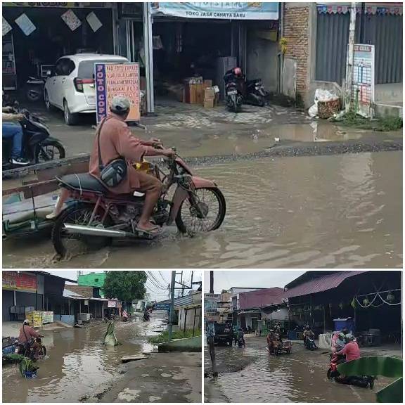 Protes Jalan Rusak, Warga Sunggal Tancapkan Pohon Pisang