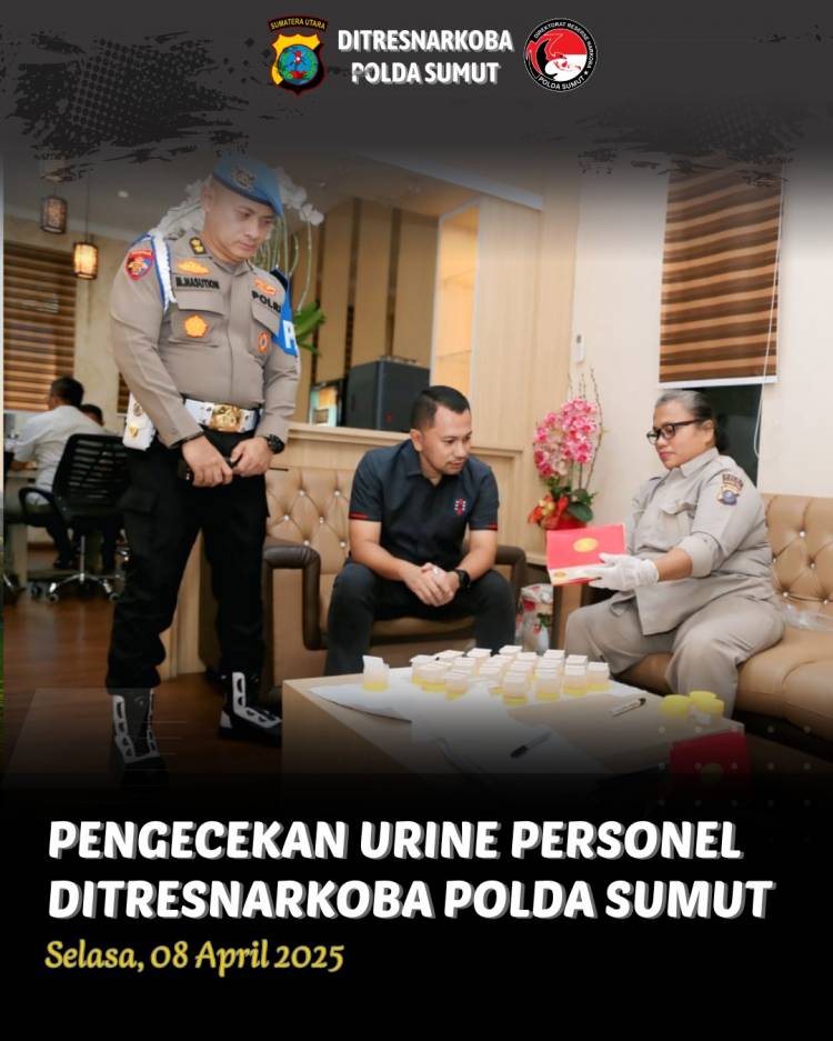 Jaga Integritas, Ditresnarkoba Polda Sumut Rutin Cek Urine Personel