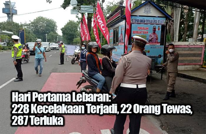 Hari Pertama Lebaran: 228 Kecelakaan Terjadi, 22 Orang Tewas, 287 Terluka