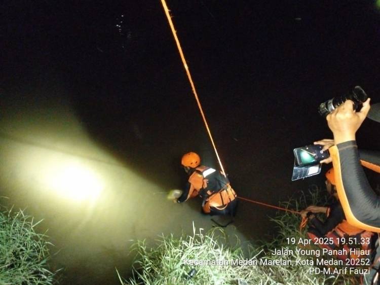 Mandi di Sungai Deli, Wili Hanyut Terseret Arus Deras