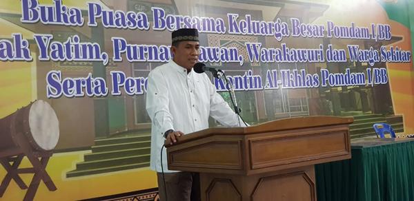 Danpomdam I/BB Ajak Prajurit Selalu Bersyukur dan Sabar