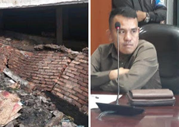DPRD Medan Desak, PD Pasar Betuk Tim dengan Robohnya tembok  Pasar Kampung Lalang