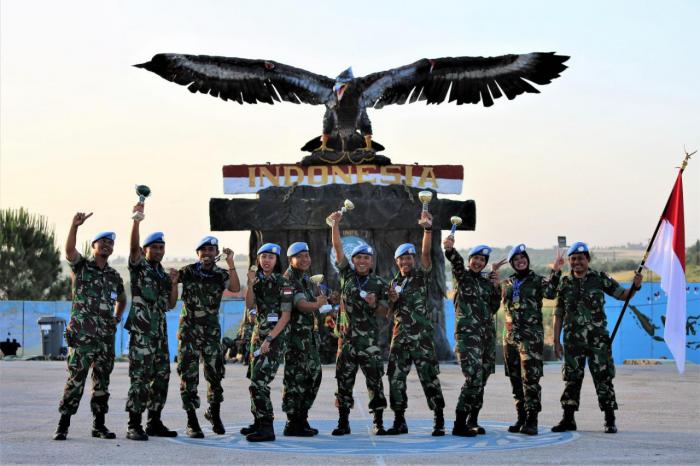 Satgas Indobatt XXIII-M Sapu Bersih Seluruh Medali Emas Unifil Bola Voli Pantai