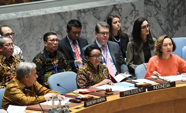 Menlu RI Retno Fuji mayor dari Indonesia, Saat Memimpin Sidang Dewan Keamanan PBB