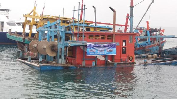 Tiga Kapal Nelayan Milik Negara Asing Ditenggelamkan di Perairan Belawan
