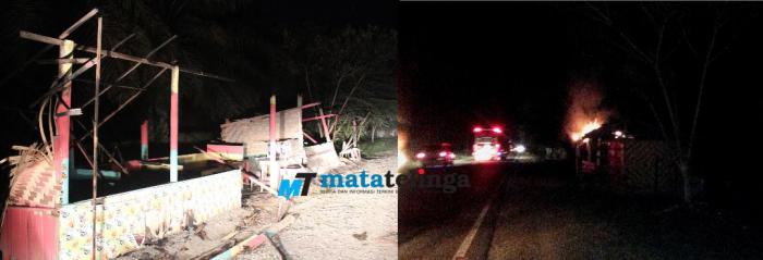 Beberapa Warung Pinggir Jalinsum Pondok Jati Asahan Dibakar OTK
