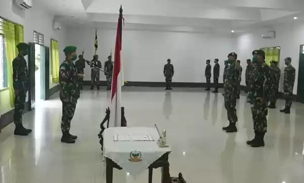 Danyonif 123/Rajawali Pimpin Sertijab Komandan Kompi dan Korpraport Pindah Satuan