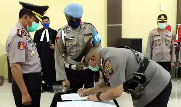 Kapolres Sergai Pimpin Sertijab Kasat Intel, Kasat Narkoba Dan Kapolsek Pantai Cermin