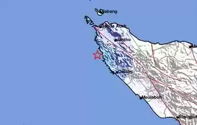Gempa Berkekuatan bermagnitudo 4,3, Guncang  Aceh Besar 