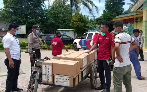 Polres Sergai Kawal Pendistribusian Bantuan Sembako Pemprovsu