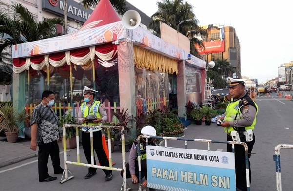 Polsek Medan Kota Dirikan Pospam di MT Haryono