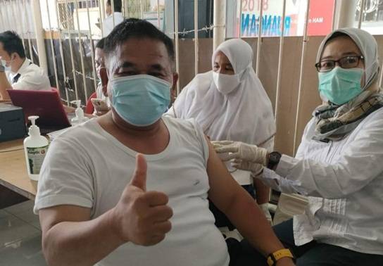 Petugas Lapas Kota Pinang Vaksinasi Covid-19 Tahap ke-II