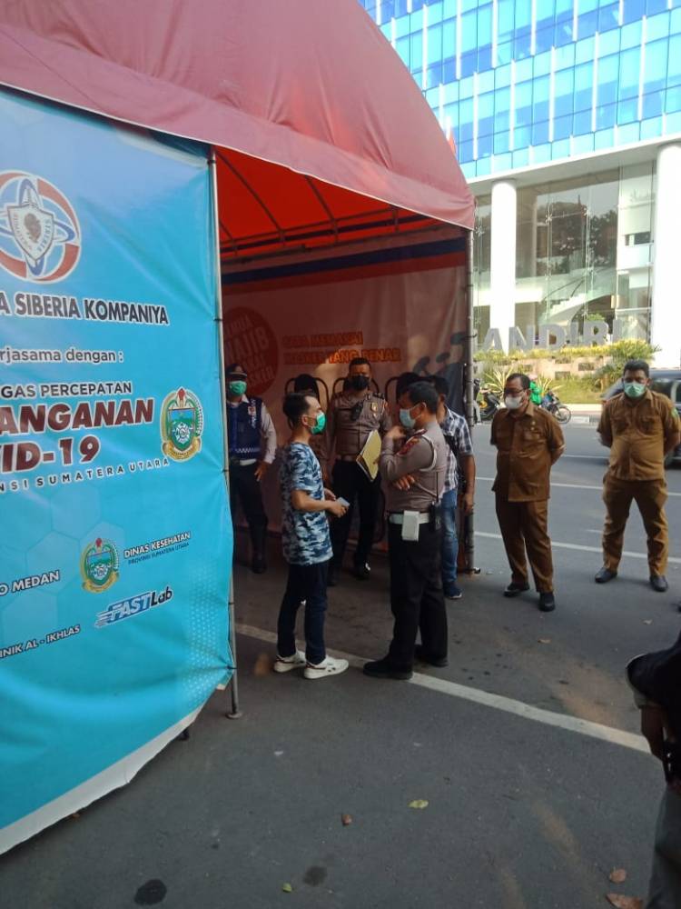 Polisi Dinilai Keliru Menutup Operasional Test Swab di Lapangan Merdeka, Humas : Semua Sesuai Prosedur dan Diresmikan Gubsu