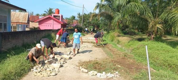 Masyarakat Nagori Negeri Malela Kecamatan Gunung Malela Marharoan Bolon Buka Jalan Usaha Tani