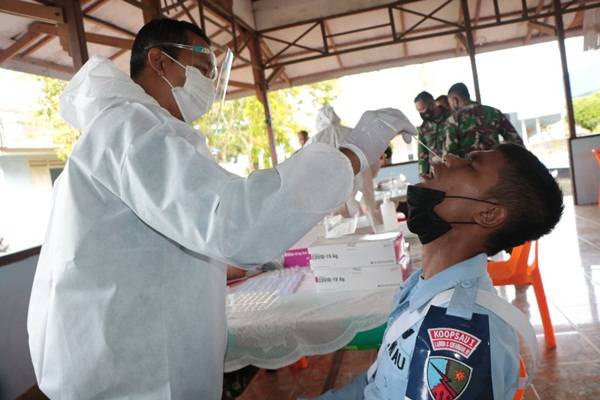 Pascalibur Lebaran, Seluruh Personel Lanud SIM  Swab Antigen Massal