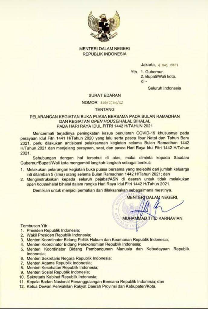 Ternyata, Pemerintah Larang Buka Puasa Bersama dan Halal Bihalal