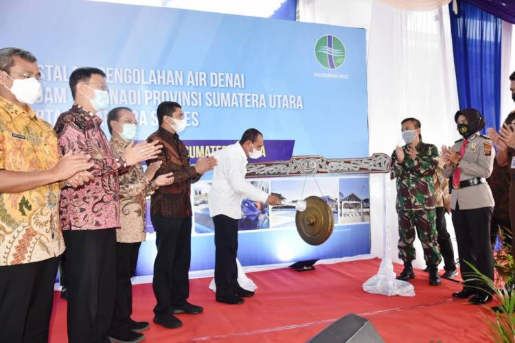 Dirut Pdam Tirtanadi Dampingi Gubsu Resmikan IPAM Drnai