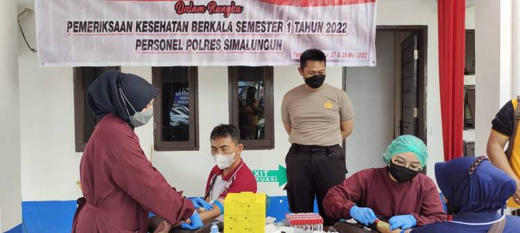 Kapolres Simalungun Bersama PJU Ikuti Kegiatan Rikkes Berkala Anggota Polri Tahun 2022 Dari Biddokes Polda Sumut