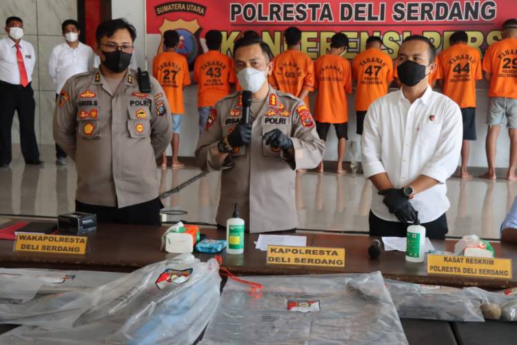 Lakukan Pengrusakan Cafe, Polresta Deli Serdang Ringkus 9 Tersangka Genk Motor