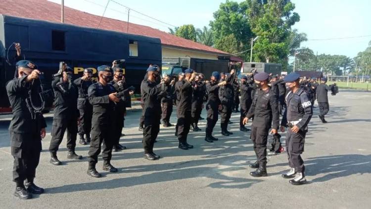 Jaga Kondusifitas Pilkades di Kabupaten Labura, Batalyon B Brimob Poldasu Dikerahkan