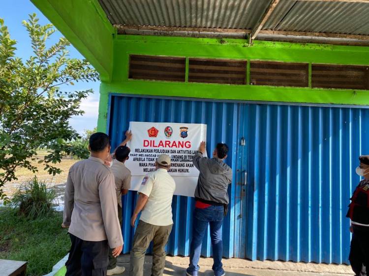 Polresta Deli Serdang,Pemkab Deli Serdang dan TNI/Denpom I/I-3 Lubuk Pakam Laksanakan Penertiban Lokasi Tempat Perjudian