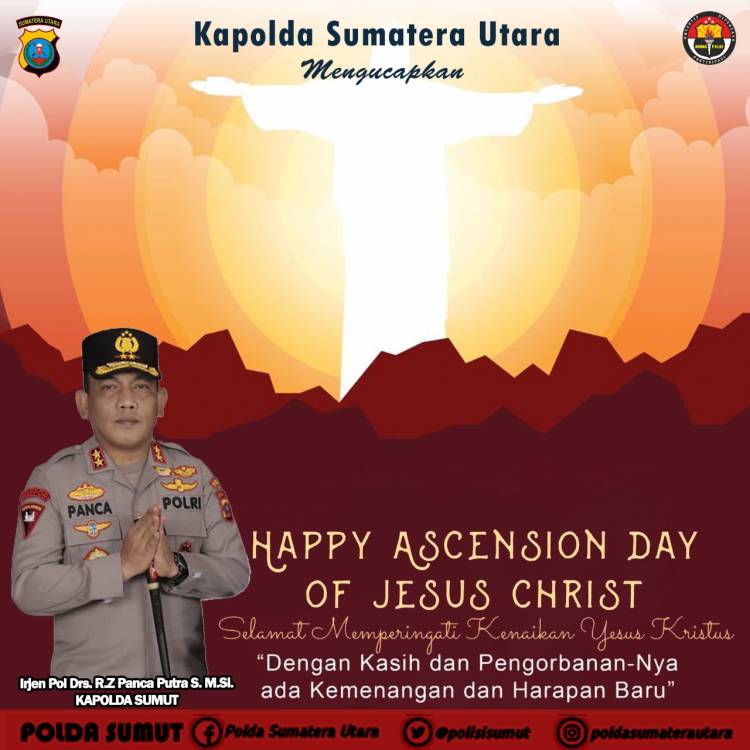Kapolda Sumut Ucapkan Selamat Memperingati Kenaikan Isa Almasih