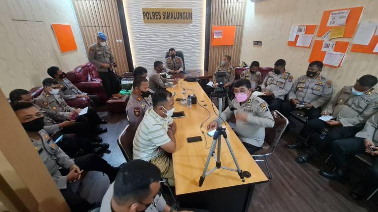 Kapolres Simalungun Pimpin Anev Kinerja Personil Laksanakan Ops Ketupat Toba 2022 dan Tugas KYRD
