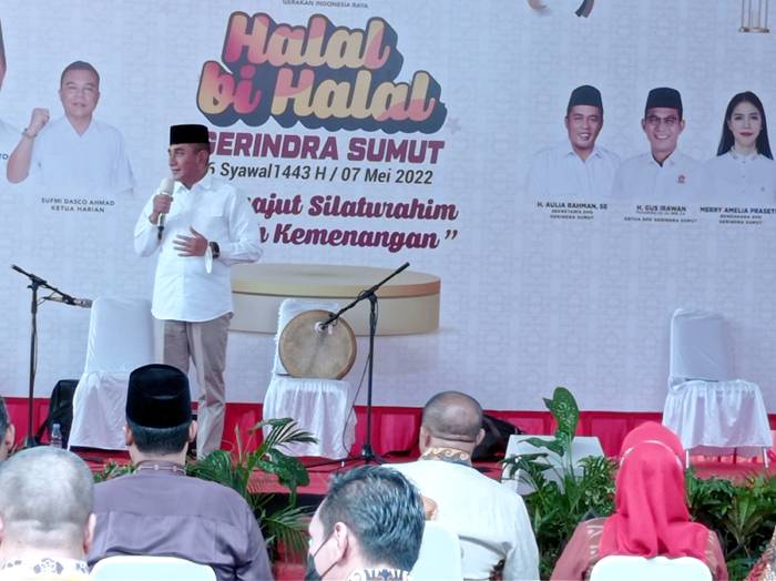 Halal bi Halal Gerindra Sumut, Edy Rahmayadi : Saya Jadi Gubernur Berkat Dukungan Partai Gerindra