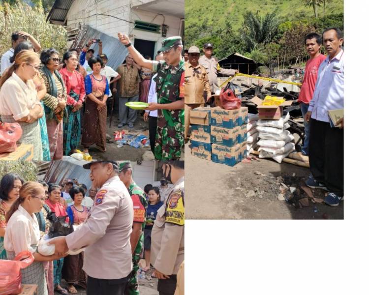 Polsek Saribudolok Salurkan Tali Asih kepada Korban Kebakaran di Dusun Bage