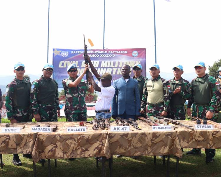 Pasukan Garuda Pelopori Penyerahan Diri 10 Milisi RM Blaize di Kongo