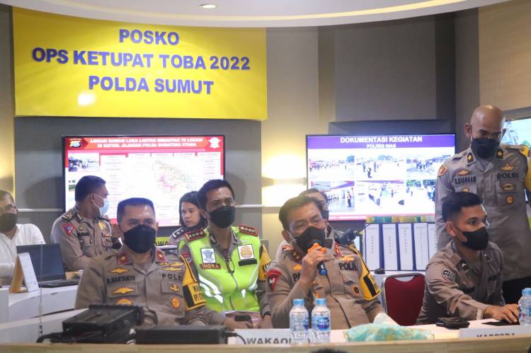 Dari Posko Ops Ketupat Toba, Kapoldasu Gelar Anev Pam Mudik