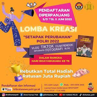 Mabes Polri Gelar Lomba Kreasi Mengusung Tema Dengan Narasi 'Setapak Perubahan Polri'