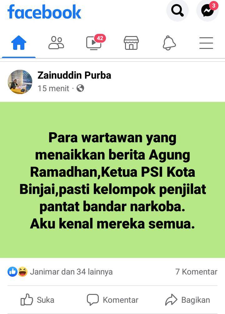 Hina Profesi di Media Sosial, PWI Ancam Pidanakan Anggota DPRD Sumut