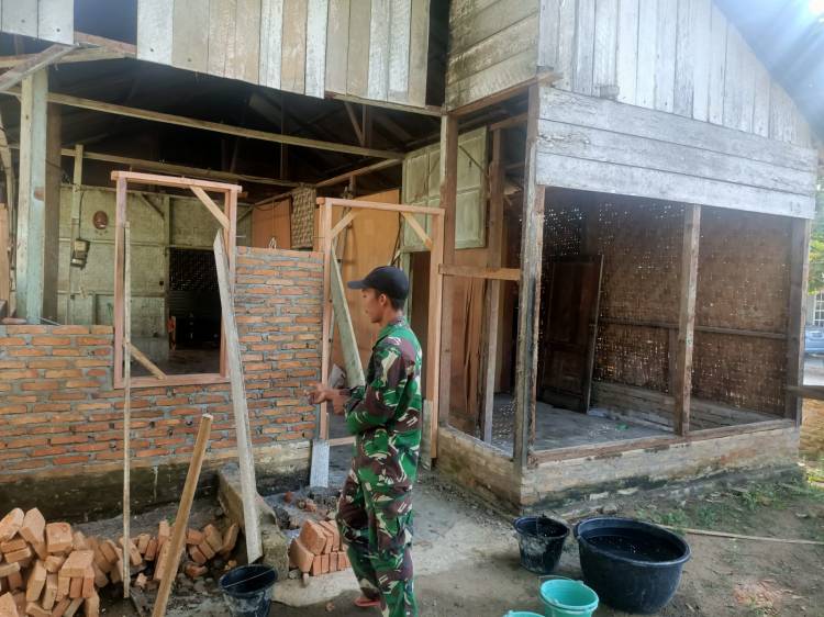 Wujudkan Masyarakat Sehat, Satgas TMMD 116 Kodim Deliserdang Percepat Progres Rehab RTLH Warga Kurang Mampu