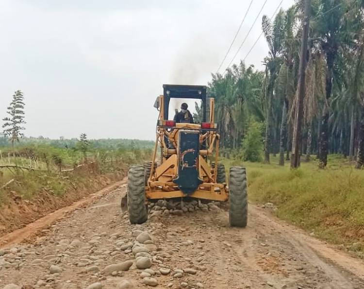 Didukung Sejumlah Alat Berat, Satgas TMMD 116 Kodim Deliserdang Kebut Pembangunan Jalan