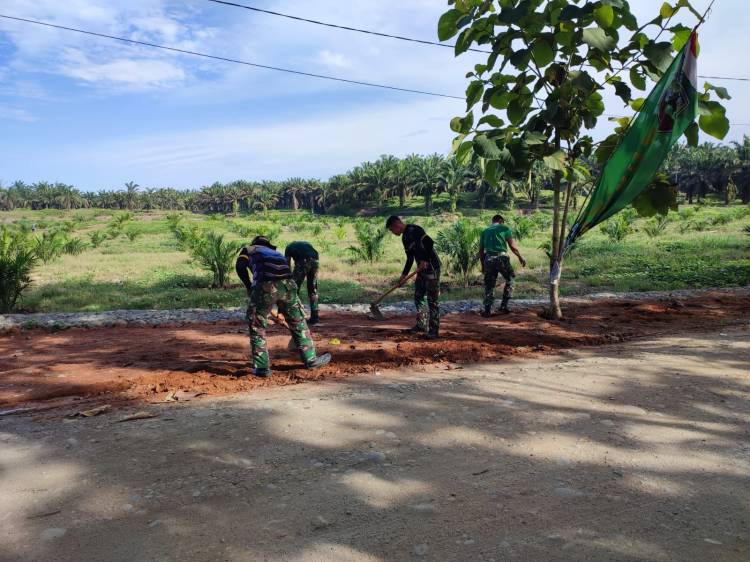 Bangun Jalan 6 Km, Satgas TMMD Kodim Deliserdang Juga Siapkan Area Penghijauan