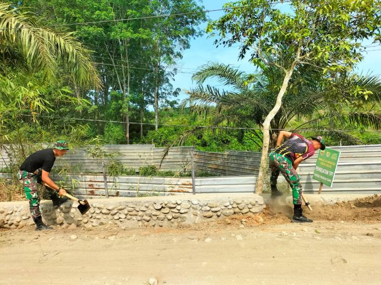 Kerja Keras Satgas TMMD Kodim Deliserdang Tuntaskan Pembangunan TPT Sepanjang 72 Meter