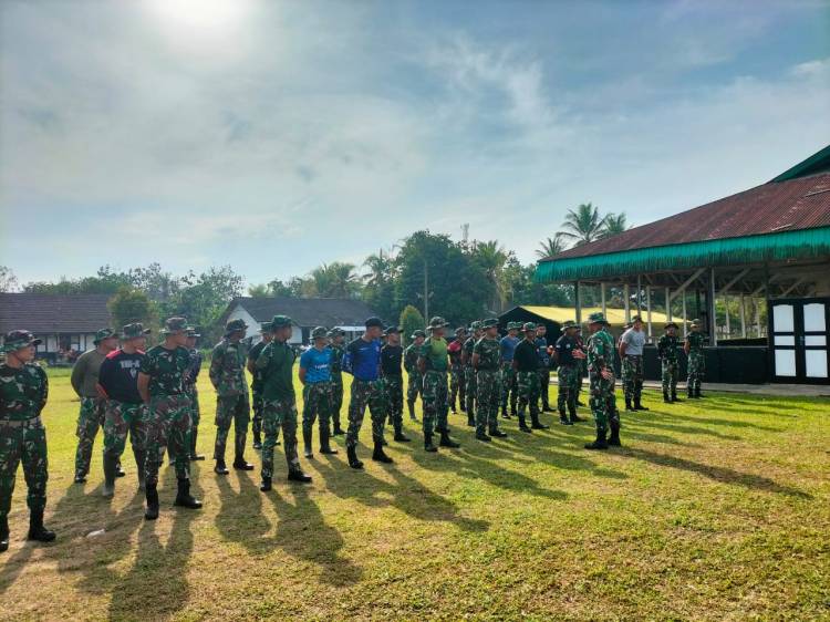 Sebelum Bekerja, Personil Satgas TMMD 116 Kodim 0204/DS Lakukan Apel Pagi