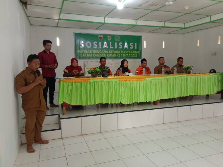 Bersama BPBD Sergai, Satgas TMMD 116 Kodim Deliserdang Sosialisasikan Mitigasi Bencana ke Warga Desa