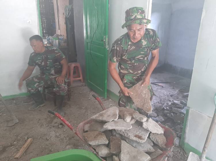 Satgas TMMD Kodim Deliserdang Masuki Tahap Pekerjaan Lantai RTLH