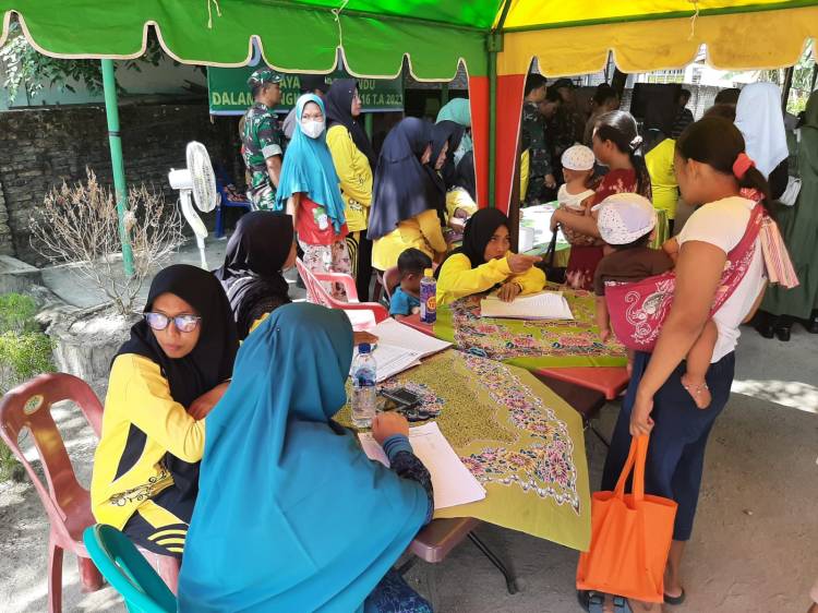 Capai 7 Target, Satgas TMMD 116 Kodim Deliserdang Gelar Sosialisasi Posyandu di Rambung Sialang