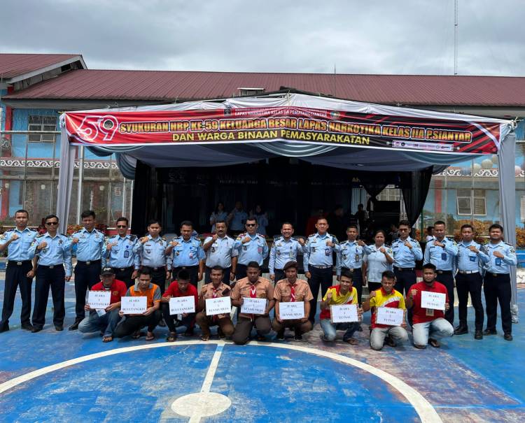 Keluarga Besar Lapas Narkotika Kelas IIA, Gelar Syukuran HBP ke-59 Bersama WBP