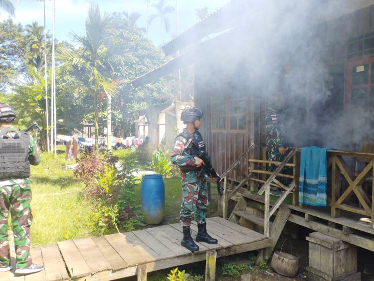 Satgas Yonif 143/TWEJ Cegah Penyebaran Malaria Di Pedalaman Papua