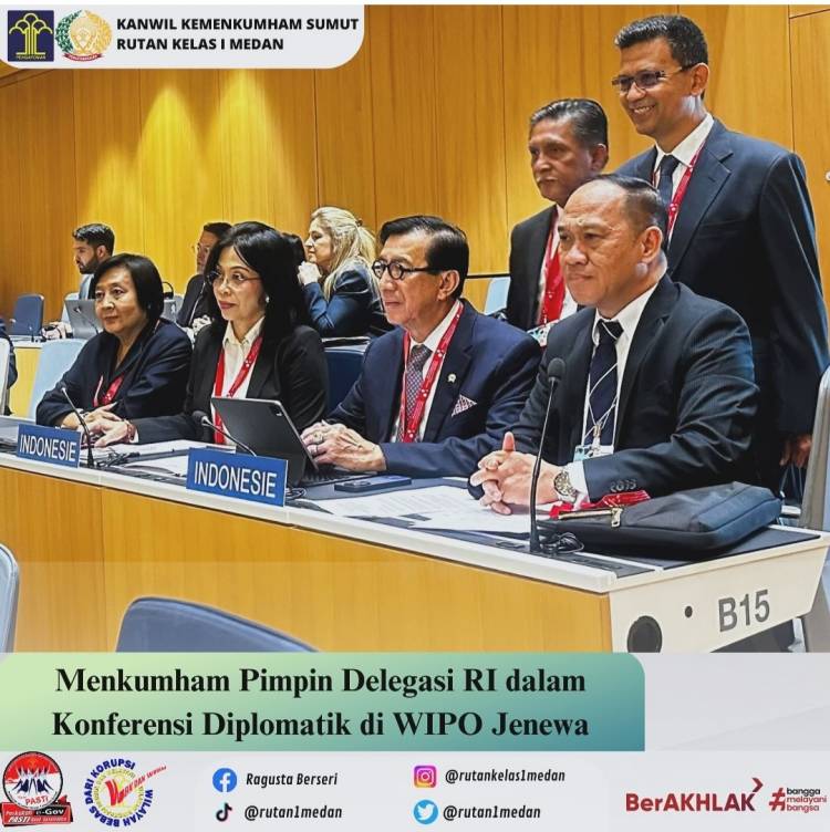 Menkumham pimpin Delegasi RI dalam konferensi diplomatik di WIPO jenewa