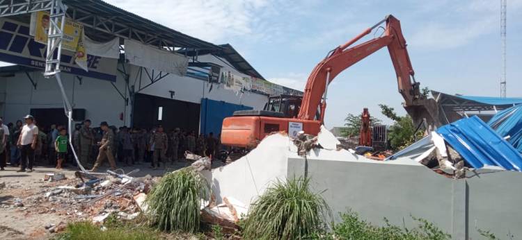 Pergudangan Sampali Dibongkar Satpol PP Deliserdang