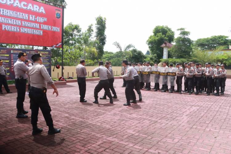Kabag Ops Pimpin Pelatihan Rutin Pengendalian Massa untuk Kesiapsiagaan Kontijensi Wilayah Simalungun