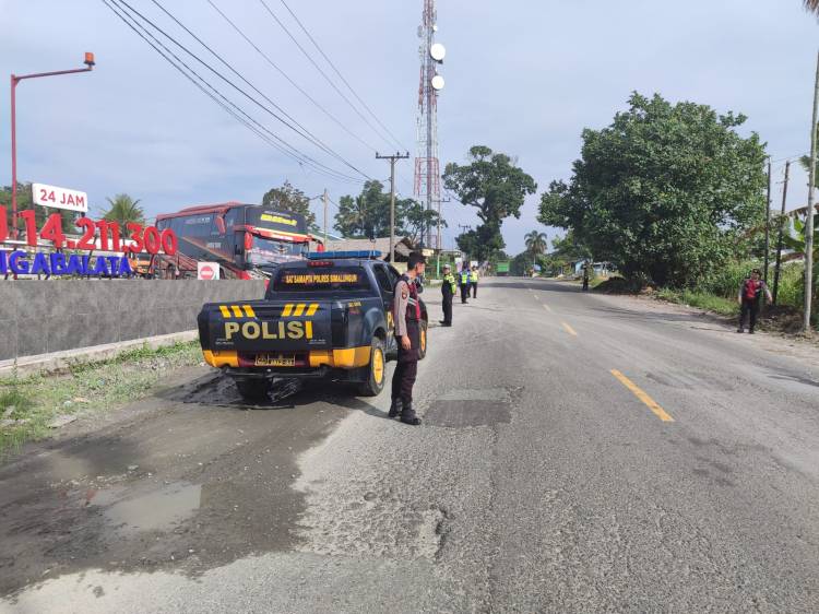 Polres Simalungun Amankan Arus Lalu Lintas di Jalur Wisata Saat Libur Akhir Pekan