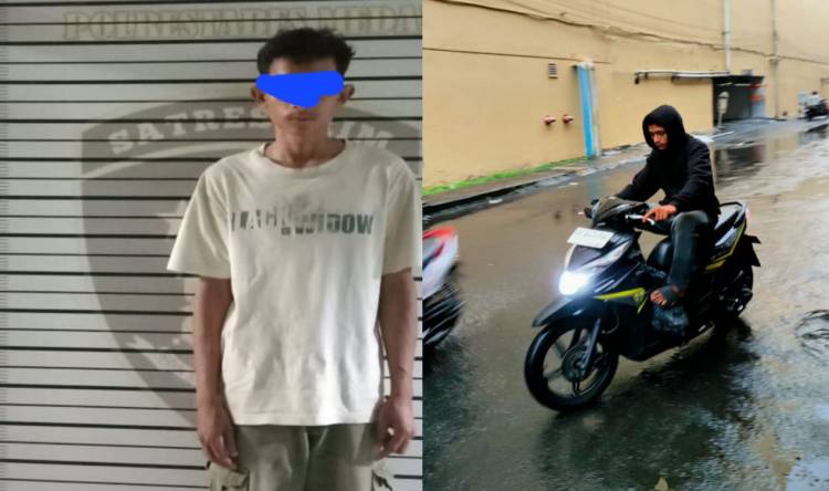 Pelaku Curanmor di Parkiran Belakang Carrefour Ditangkap Unit Reskrim Polsek Medan Baru