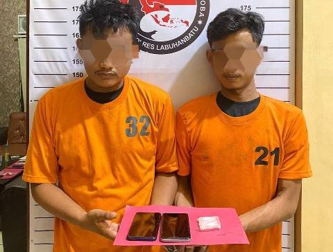 Dua Pengedar Sabu Antar Kabupaten, Ardi dan Aldi Warga Asahan Ditangkap Polisi Di Labuhanbatu Utara