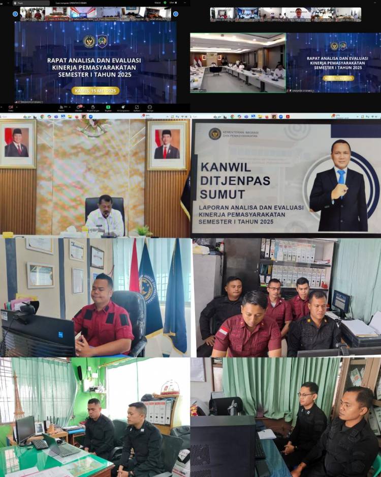 Evaluasi Kinerja Pemasyarakatan Semester I Tahun 2025 melalui Virtual Zoom